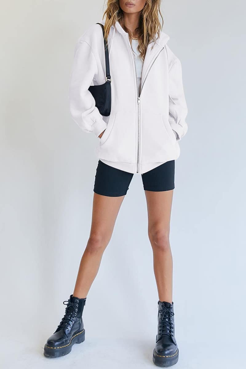 Womens Zip Up Hoodies Long Sleeve Fall Oversized Sweatshirts