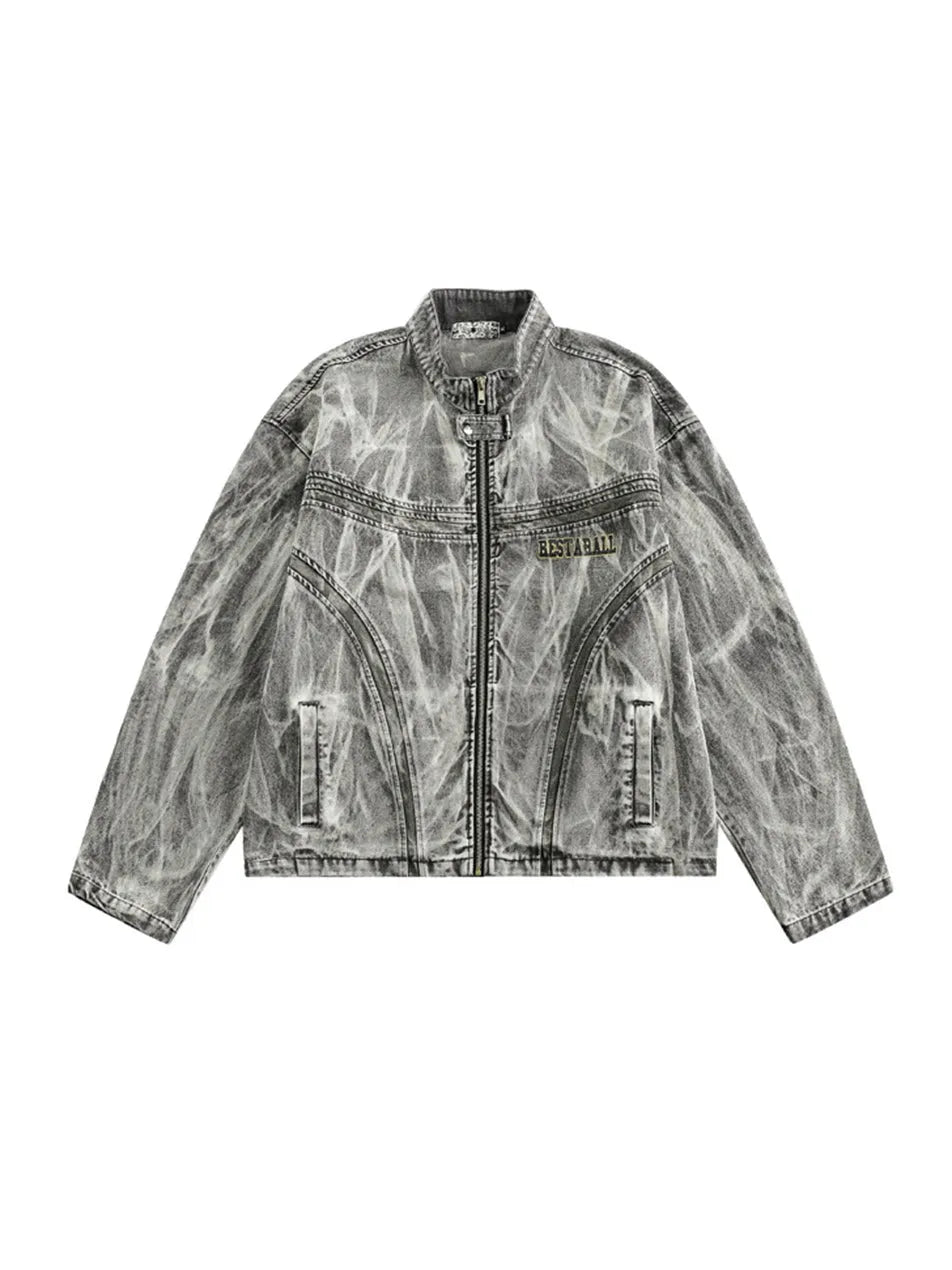 Vintage Wash Made Old Printed Jacket for Man