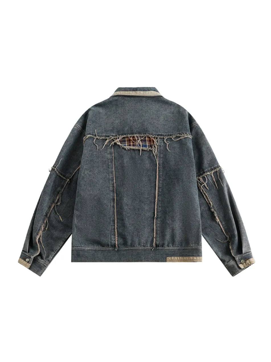 Men's Casual Daily Wear Distressed Denim Jacket
