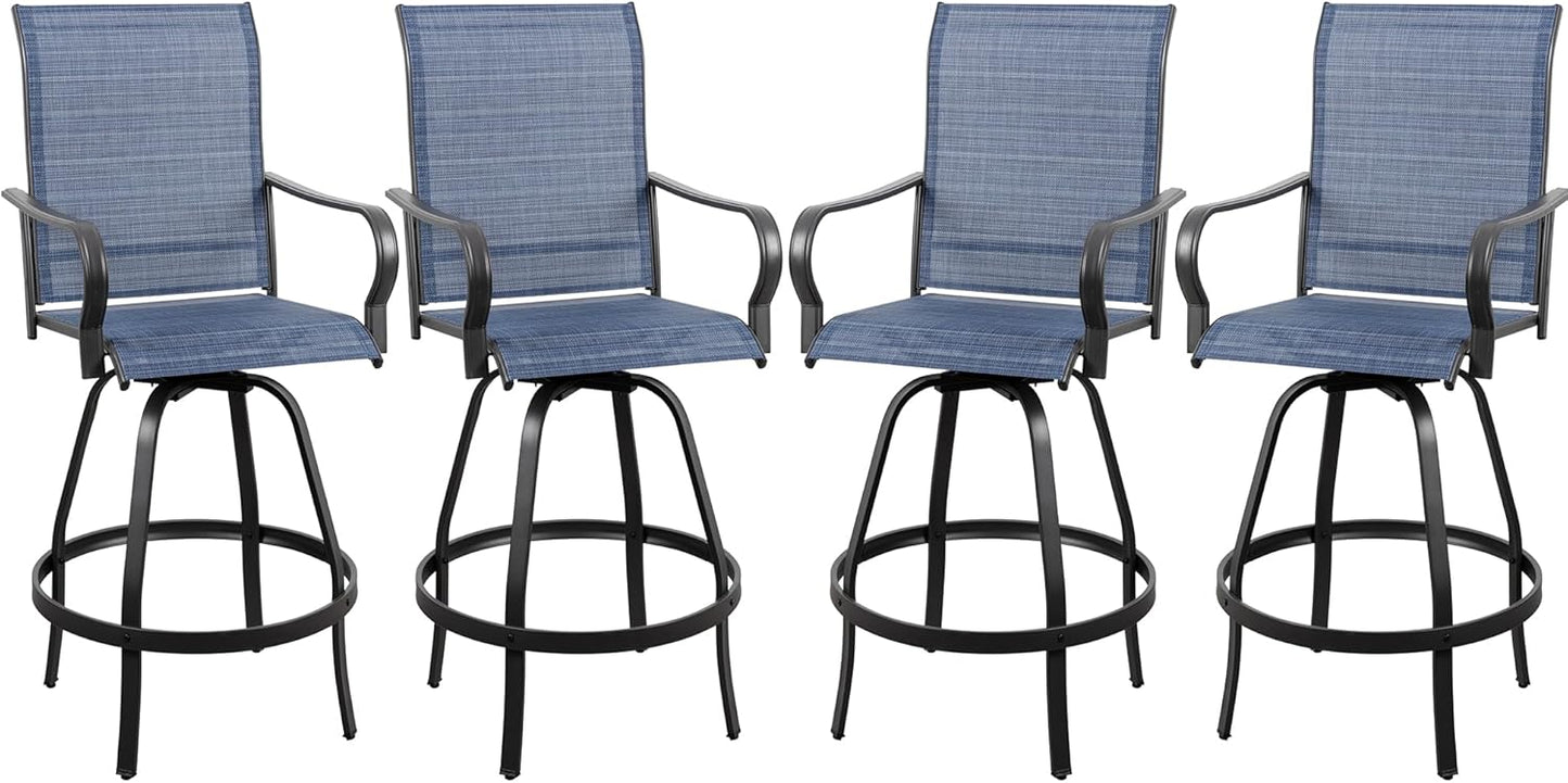 2 Piece Outdoor Patio Swivel Bar Chairs