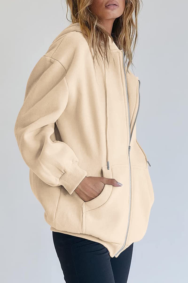 Womens Zip Up Hoodies Long Sleeve Fall Oversized Sweatshirts