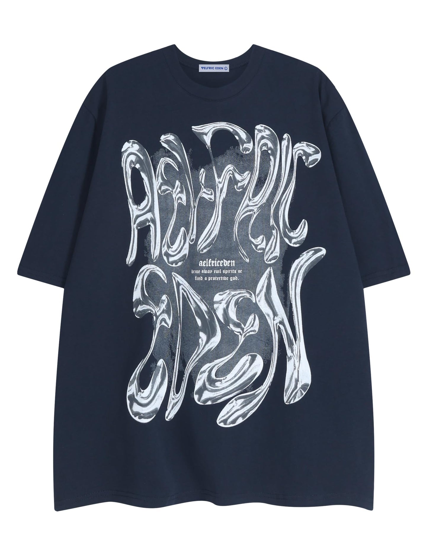 Metalic Graphic Tees Men Y2k Oversized T Shirts Women Vintage Tees Unisex Summer Tops