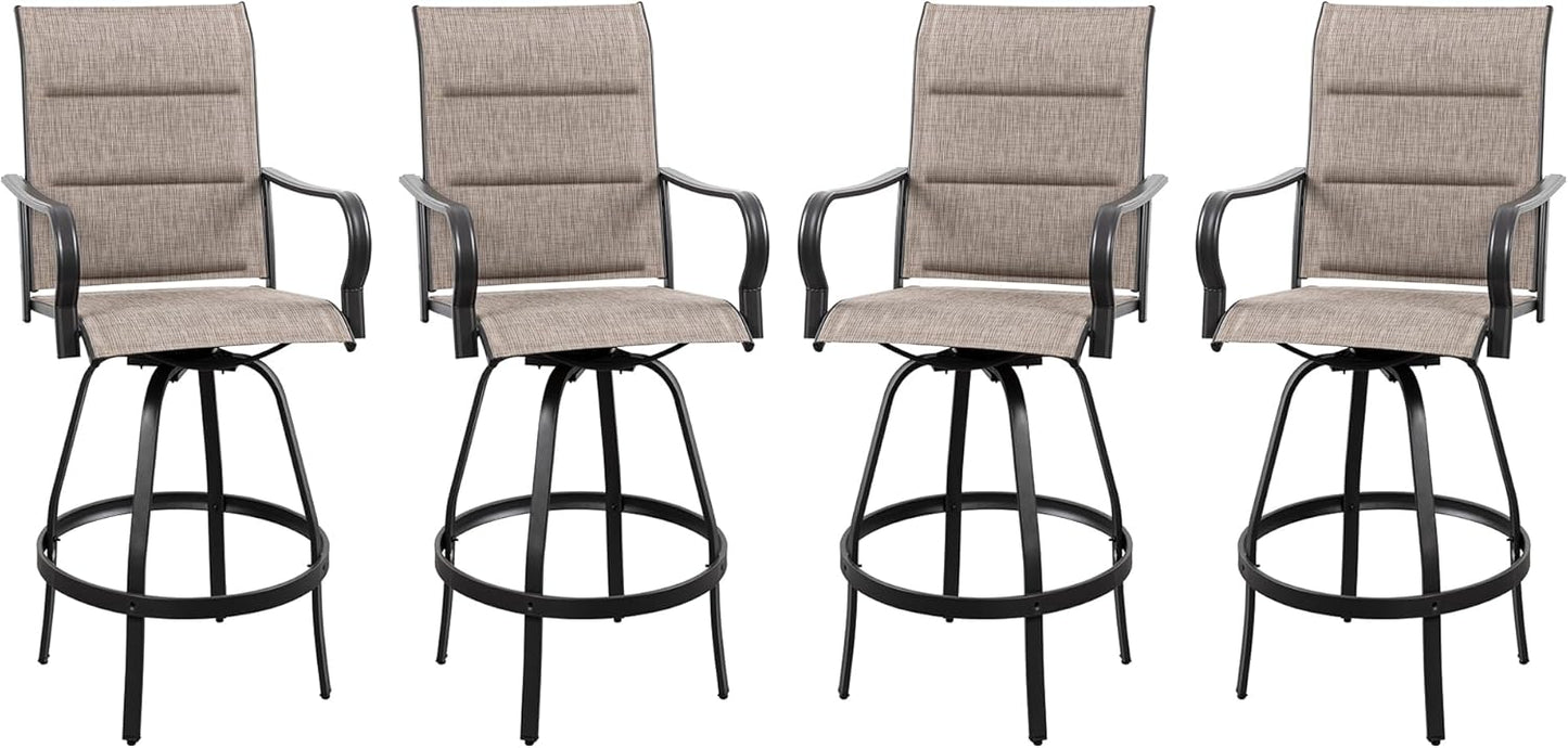 2 Piece Outdoor Patio Swivel Bar Chairs
