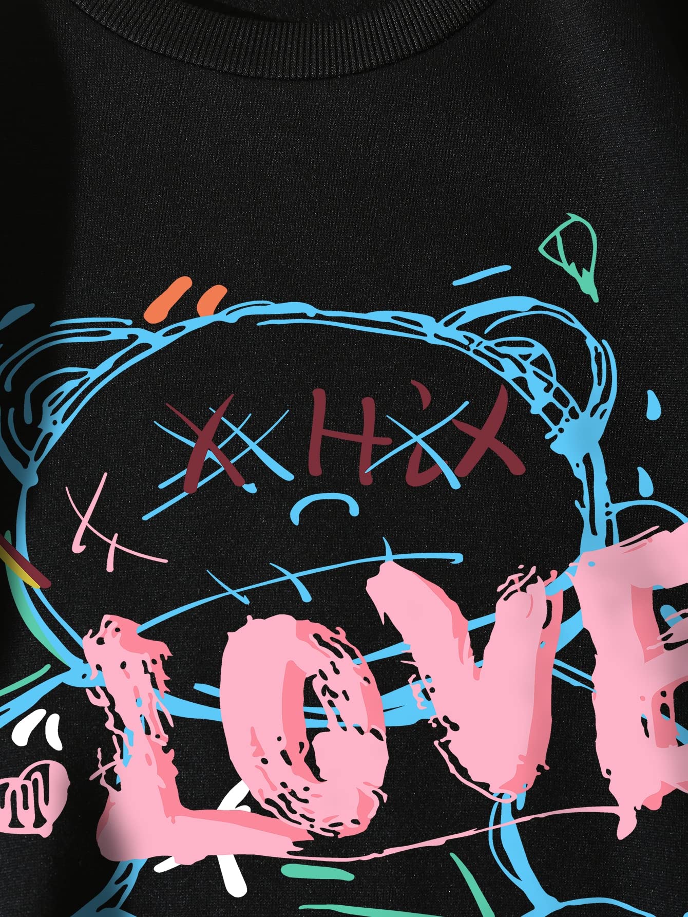Women's Letter Graphic Print Long Sleeve Sweatshirt Pullover Tops