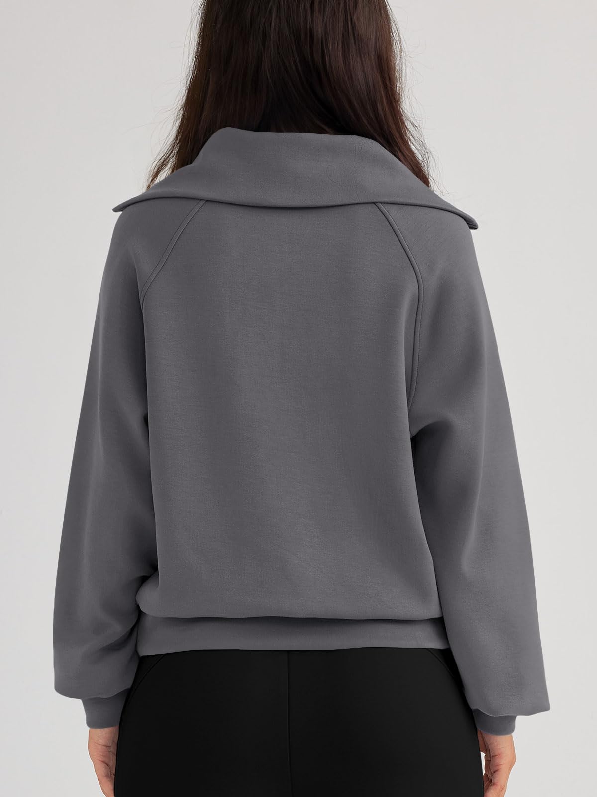 Womens Oversized Sweatshirts Half Zip Pullover Long