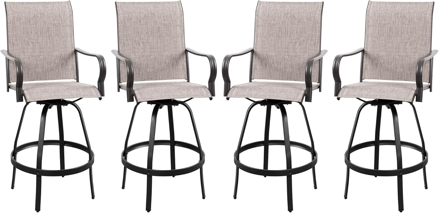 2 Piece Outdoor Patio Swivel Bar Chairs