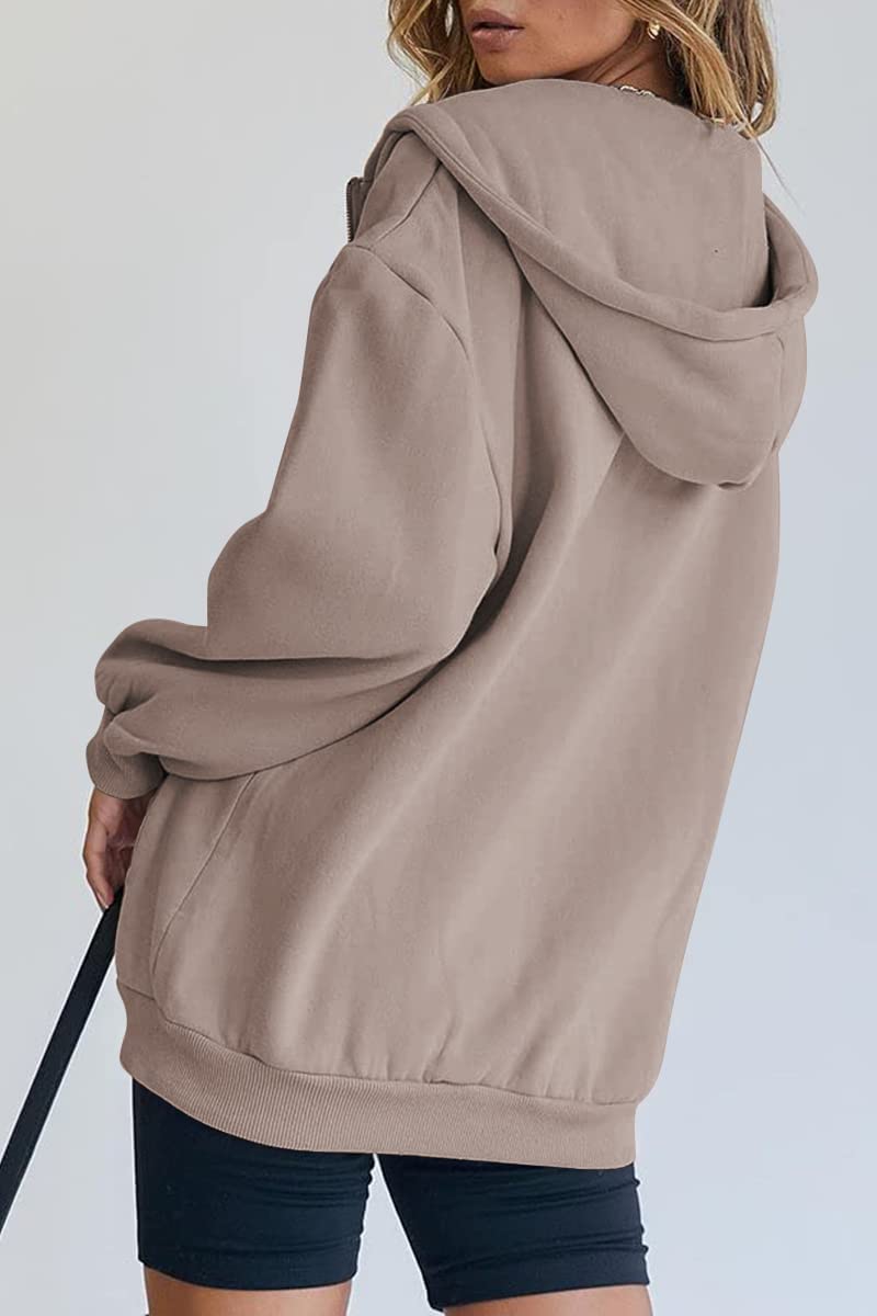 Womens Zip Up Hoodies Long Sleeve Fall Oversized Sweatshirts