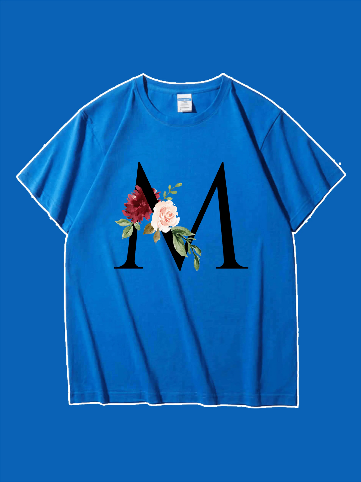 Letter and Floral Graphic Tee For Mom