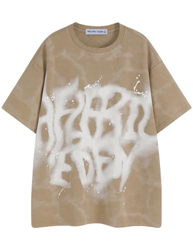 Mens Graphic Tee Shirts Oversized Baggy Loose Cotton T-Shirt Streetwear