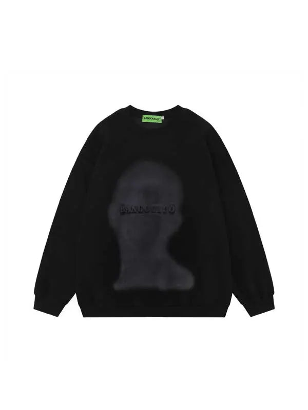 Men's Washed Portrait Letter Sweatshirt