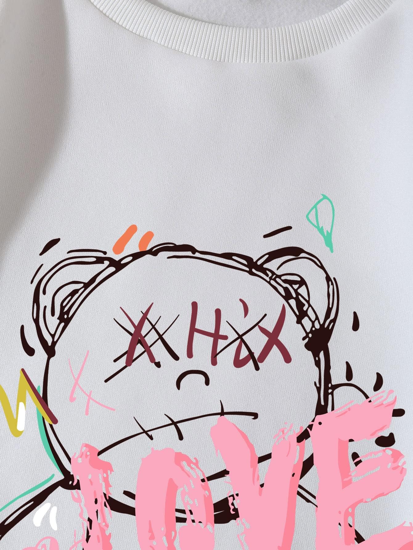 Women's Letter Graphic Print Long Sleeve Sweatshirt Pullover Tops