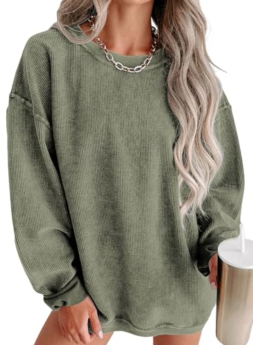 Women Casual Oversized Long Sleeve Crewneck Sweatshirts