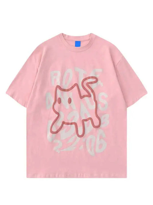 Women's Cartoon Letter Graphic Tee