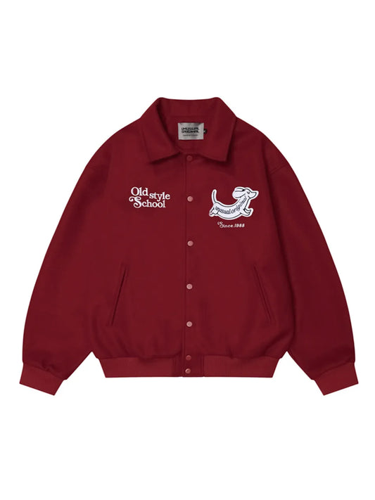 Puppy Embroidery Stick Polo Jacket For Man