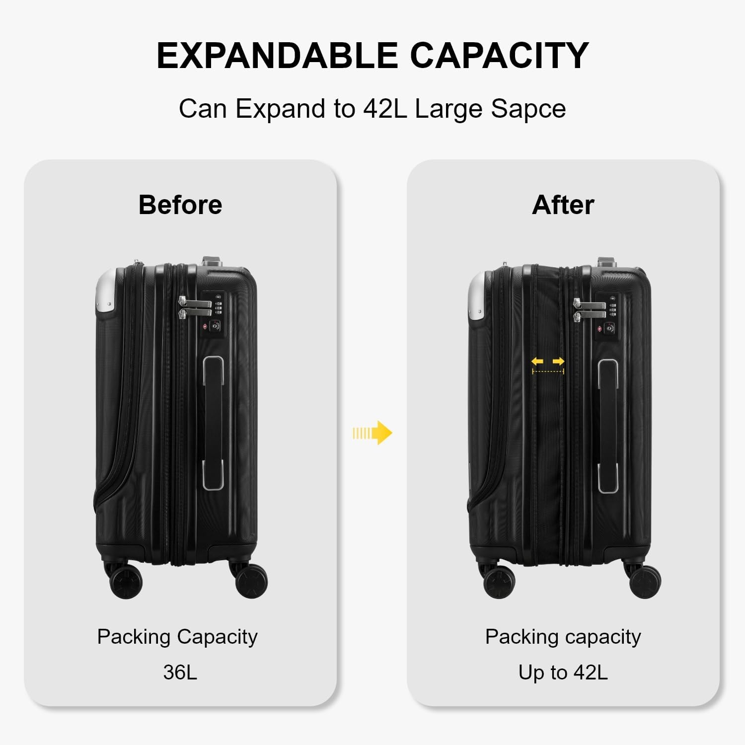Luggage Airline Approved 20 Inch Expandable Hard Sided Luggages