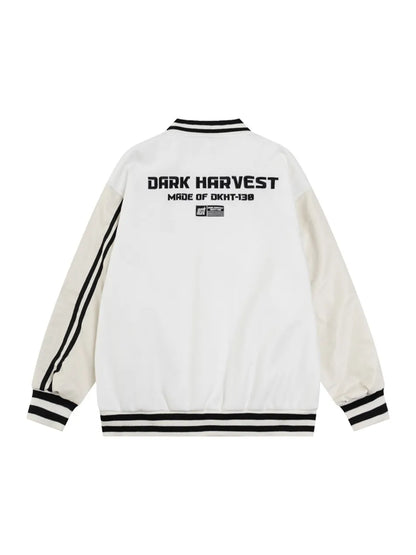 Vintage Letter Patchwork Element Baseball Jacket for Men