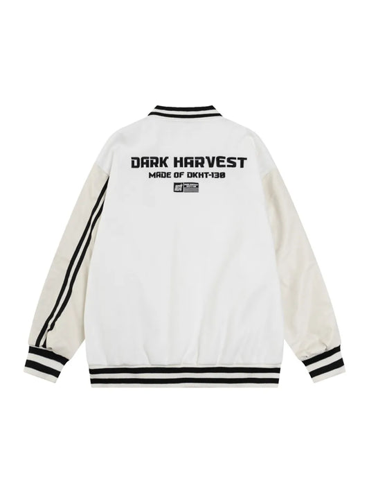 Vintage Letter Patchwork Element Baseball Jacket for Men