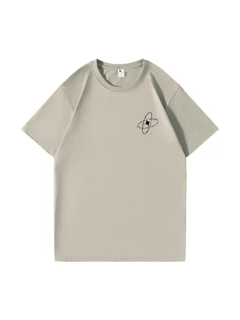 270g Cotton Saturn Printed Wash Old T-shirt