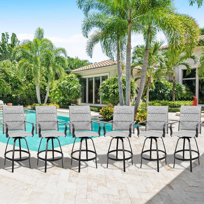 2 Piece Outdoor Patio Swivel Bar Chairs