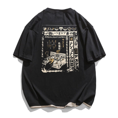 Mens 90s Vintage Oversized Shirts Unisex Harajuku T Shirt Print Graphic Tees