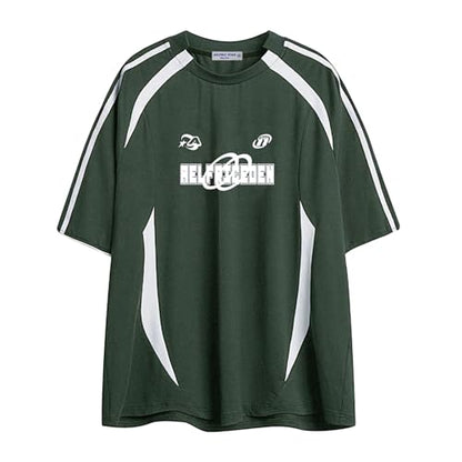 Oversized T Shirt Men 90s Shirt Unisex Streetwear Contrast Color Graphic Tees