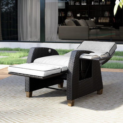 Outdoor Recliner Chair Patio 150° Lay Flat Recliner