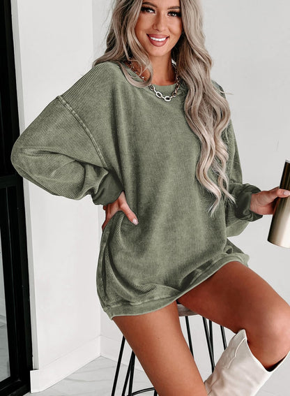 Women Casual Oversized Long Sleeve Crewneck Sweatshirts