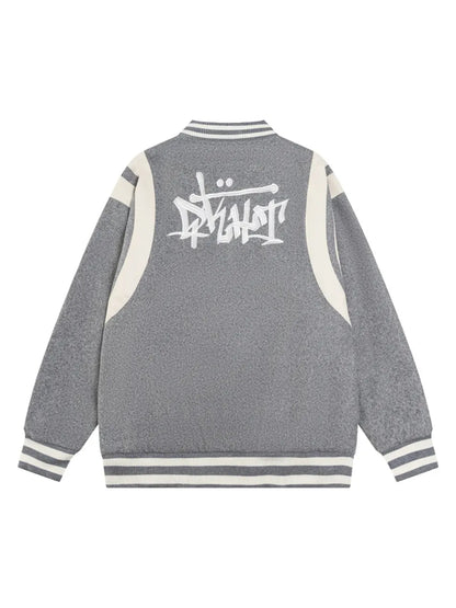 PU Leather  Embroidered Baseball Jacket for Men