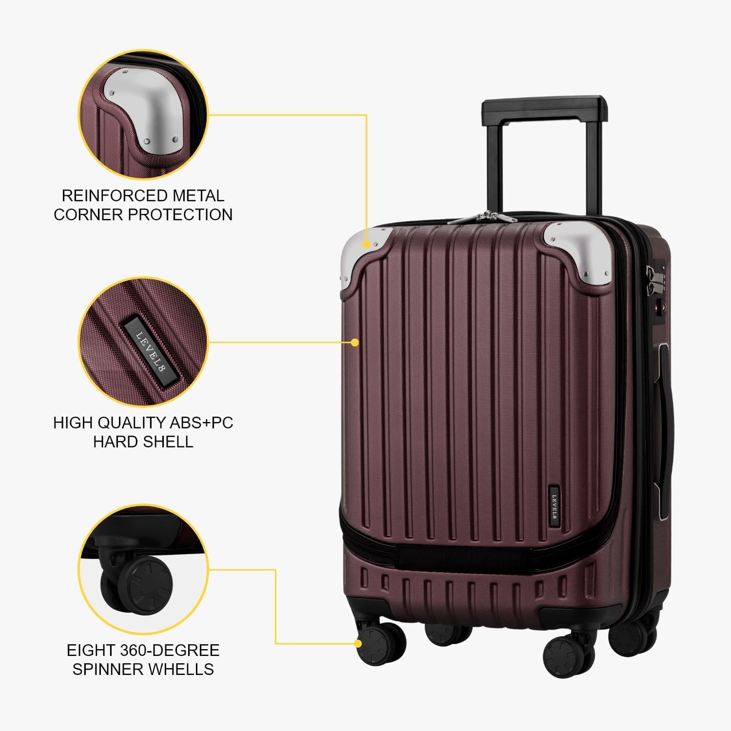 Luggage Airline Approved 20 Inch Expandable Hard Sided Luggages