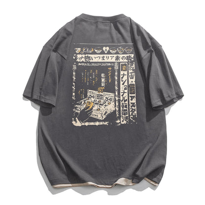 Mens 90s Vintage Oversized Shirts Unisex Harajuku T Shirt Print Graphic Tees
