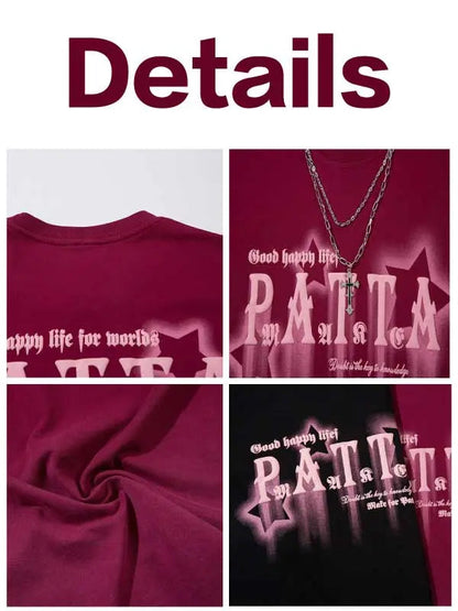 Men's Washed Vintage Graphic Tee With Necklace