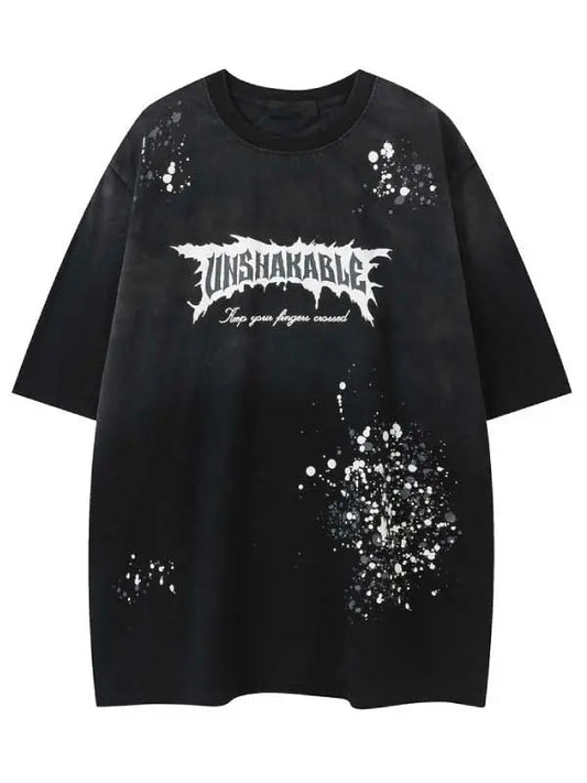 Women's Washed Vintage Letter Graphic Tee