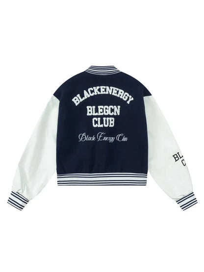 Women's Letter Patchwork Baseball Jacket with Stylish Details