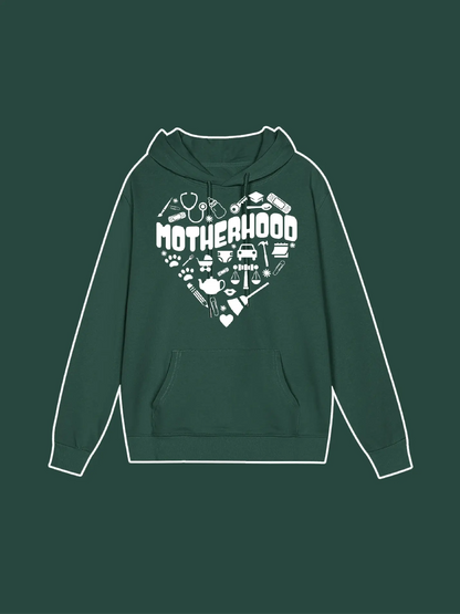 Motherhood Heart Graphic Hoodie Custom