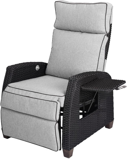 Outdoor Recliner Chair Patio 150° Lay Flat Recliner