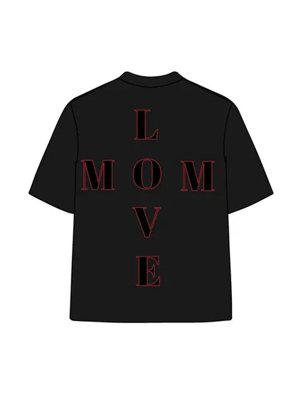 270g Cotton Art Lines Wash Old T-shirt for Mom