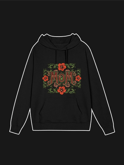Retro Floral Graphic Hoodie For Mom