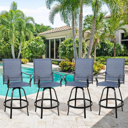 2 Piece Outdoor Patio Swivel Bar Chairs
