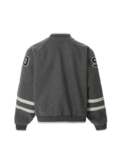 Women's Color Block 3D Embroidery And Patchwork Elements Design Baseball Jacket
