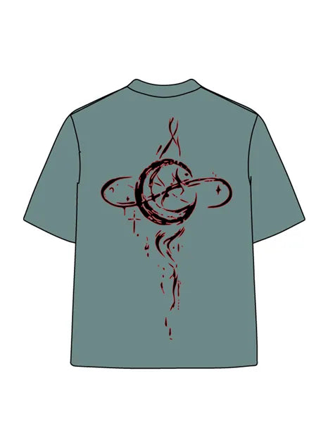 270g Cotton Red Planet Wash Old T-shirt