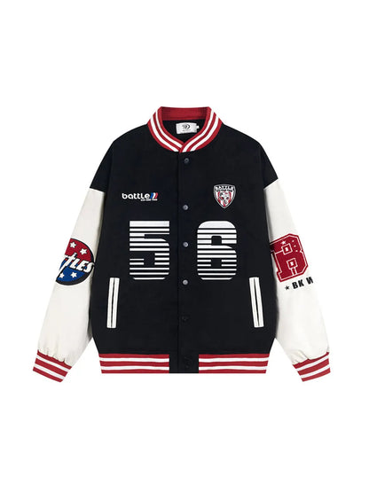 Letter  Patchwork Element Baseball Jacket for Men