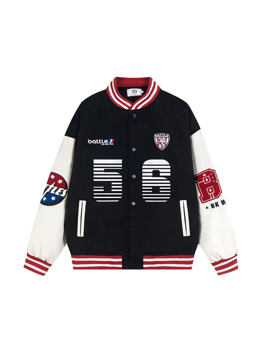 Letter  Patchwork Element Baseball Jacket for Men