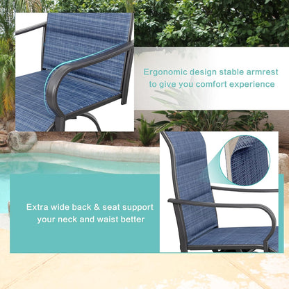 2 Piece Outdoor Patio Swivel Bar Chairs