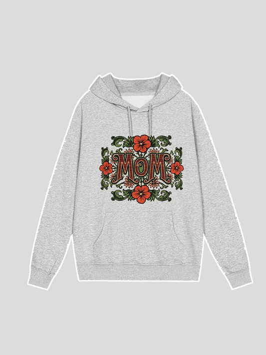 Retro Floral Graphic Hoodie For Mom