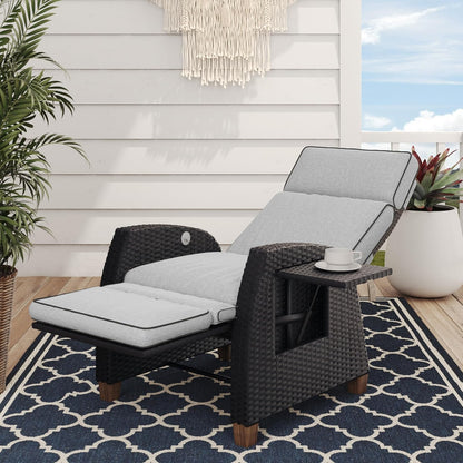 Outdoor Recliner Chair Patio 150° Lay Flat Recliner