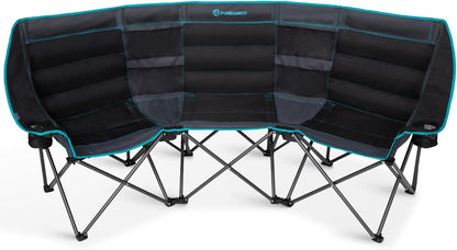 2-Person Folding Camping Chair with Cooler Oversized