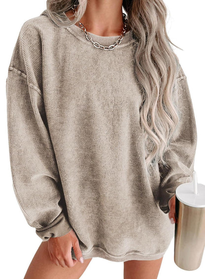 Women Casual Oversized Long Sleeve Crewneck Sweatshirts