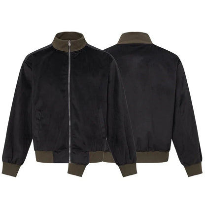 Color Contrast  Zipper Stand-up Collar Jacket for Men
