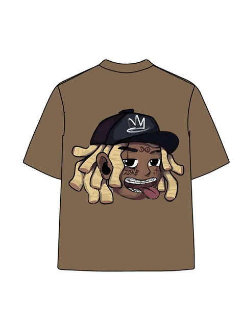 270g Cotton Cartoon Hip-hop Wash Old T-shirt
