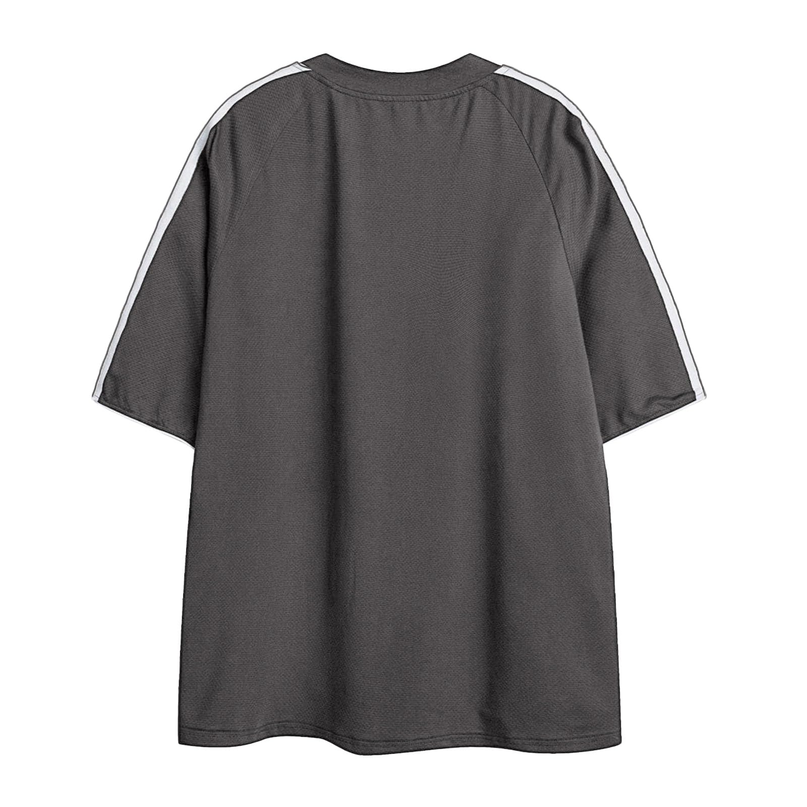 Oversized T Shirt Men 90s Shirt Unisex Streetwear Contrast Color Graphic Tees
